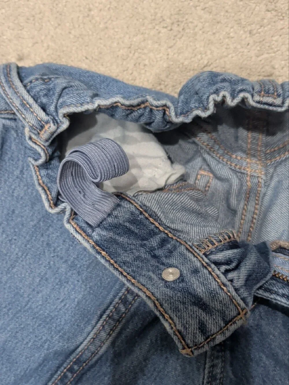 Old Navy Blue Wide-Leg Cargo Jeans